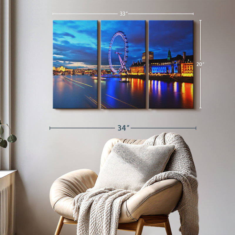 «London Millennium Wheel» sur, H 20 po x l 33 po x P 1,25 po