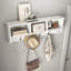 Portemanteau mural blanc avec 4 crochets doubles