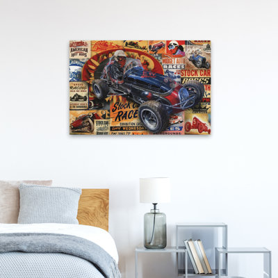 Vintage Stock Car Racing I - Vintage Vintage Racing Stock Car Retro Auto Racing Art