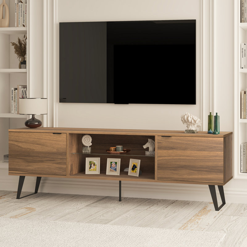 Meuble télé Jacob Mid Century, Brun