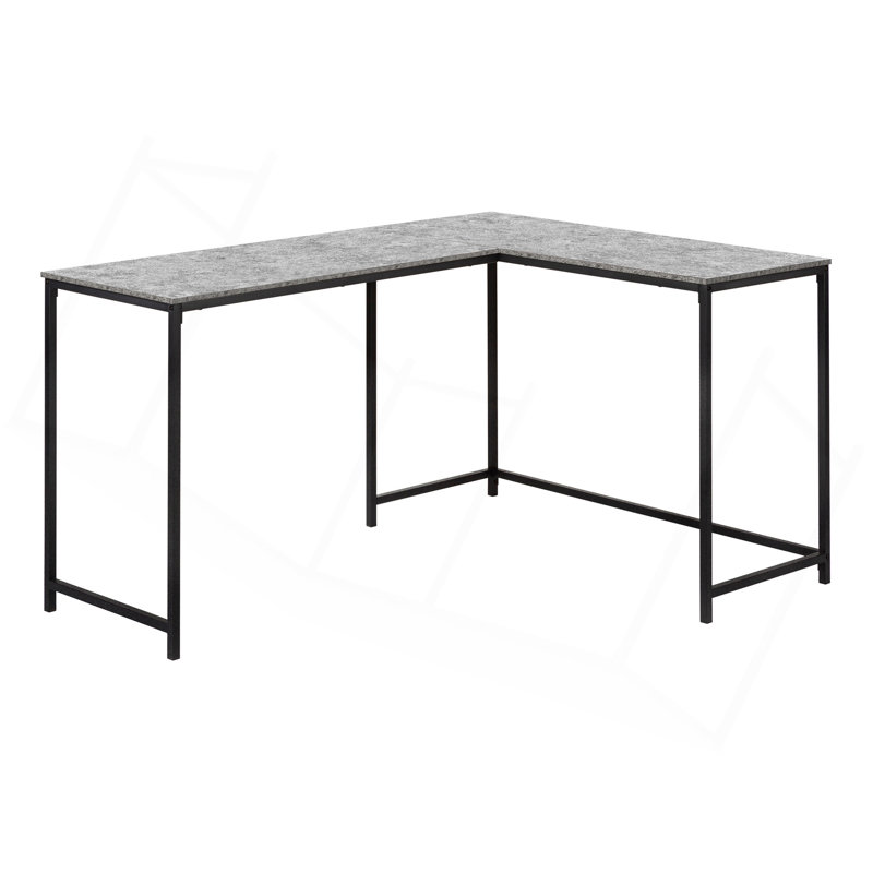 Bureau d'ordinateur, bureau personnel, coin, L 58 po, forme en L, travail, ordinateur portable, stratifié, métal, contemporain