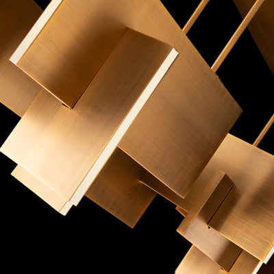Luminaire suspendu rectangulaire unique à 1 lumière Amari