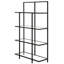 Ingels 62"H 4-Tier Metal Glass Tall Rectangular Bookcase in Blackened Bronze-452679090