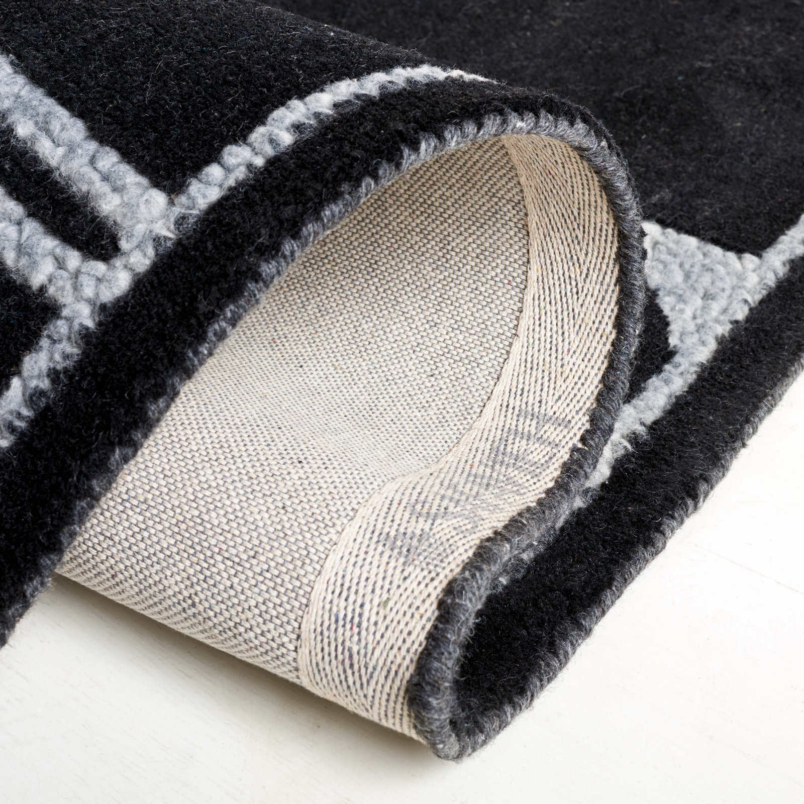 Murcia Hand-Woven Abstract Wool Rug, Square 6'