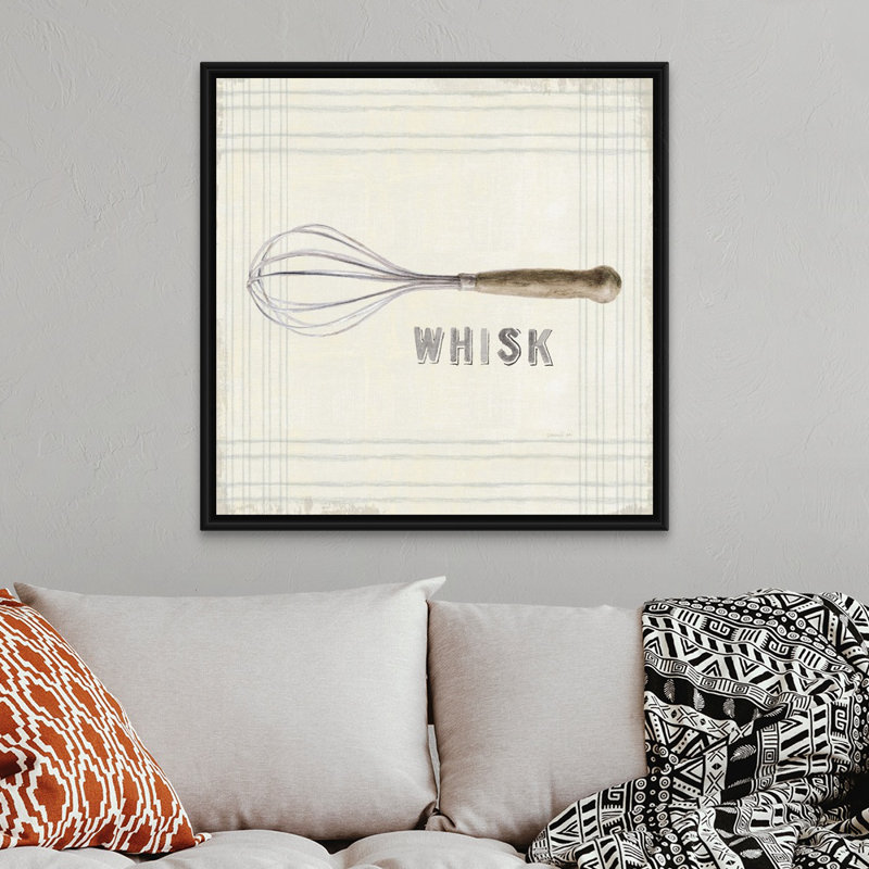 «Floursack Kitchen Sign IV» par Danhui Nai, reproduction sur toile, H 38 po x l 38 po x P 1,75 po, Cadre flottant noir
