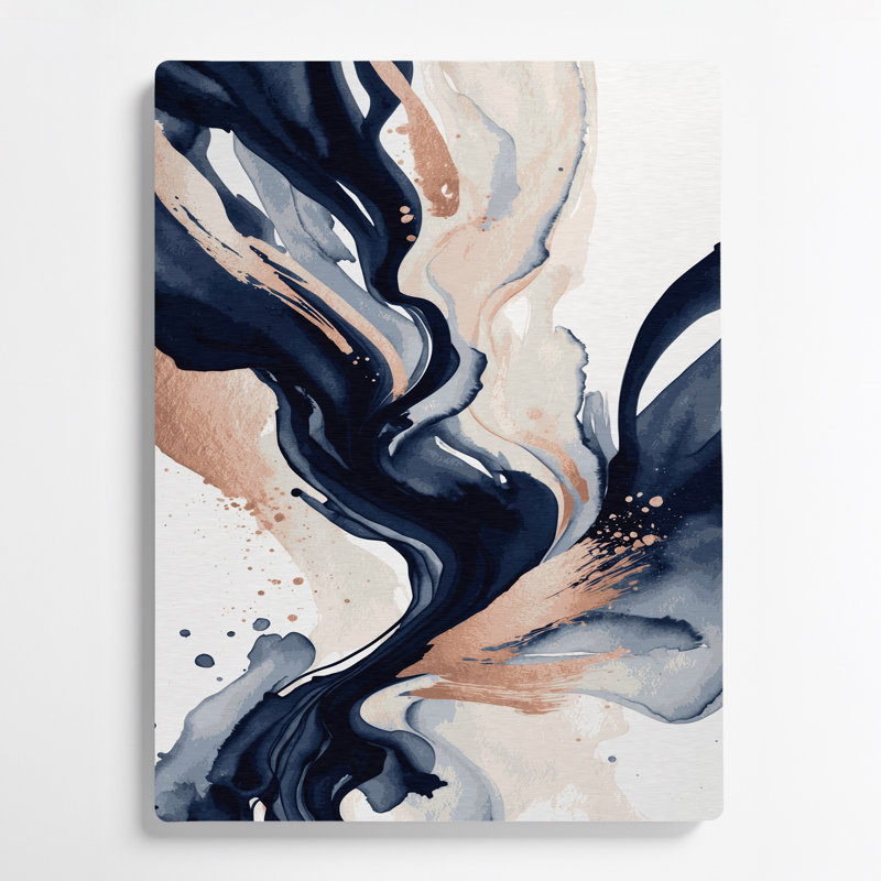 Aquarelle abstraite, art mural en métal beige 92, H 18 po x l 12 po