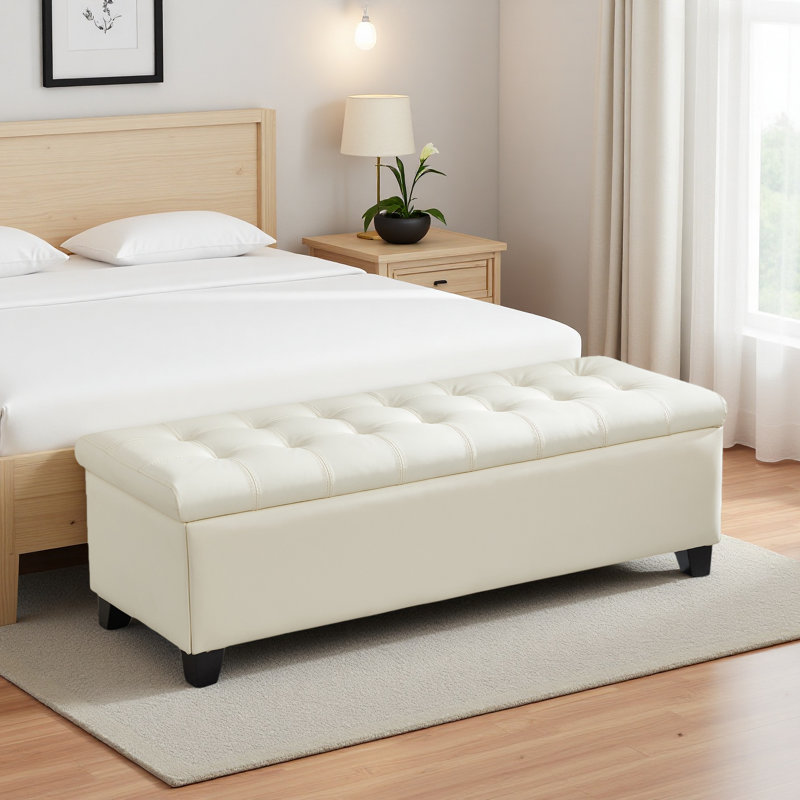 Banc de rangement capitonné l 49 po