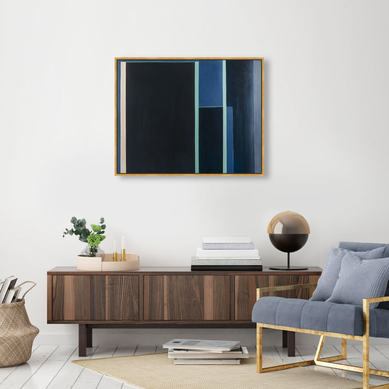 Desert Stillness I Canvas Abstract Print by Oliver Gal, Black Frame, 20 x 16, 31"H x 37"W, Gold Frame