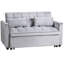 Lit en velours gris, réglable à 3 niveaux, avec poches de rangement dans 1 canapé pour appartement,
