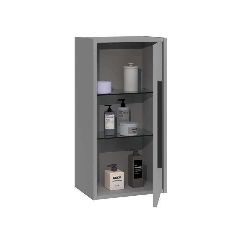 Rangement pour salle de bain Lotus, Gris mat Miste