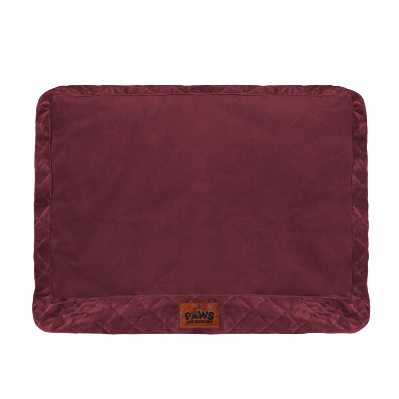 Slumberdown Paws for Slumber Luxury Velvet Pet Bed Cover, Burgandy, 60cm W x 80cm L