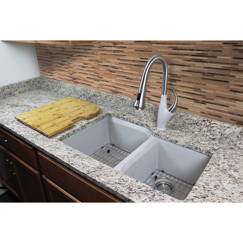 Transolid Layla Pull Out Kitchen Faucet, Luxe Stainless/White