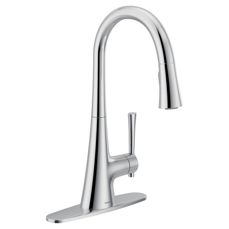 Moen Kurv Single Handle Pulldown Kitchen Faucet with Power Clean Technology, Chrome, Motionsense Wave
