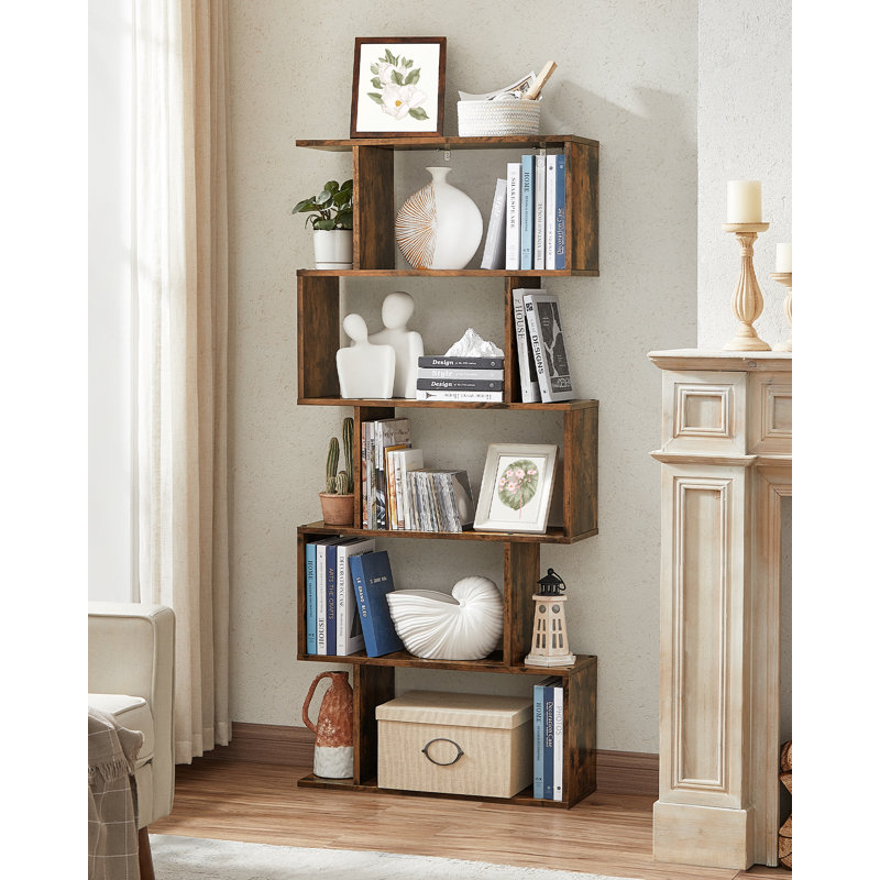 Bibliothèque Szeto, Brun rustique, 5 tablettes (H 62,6 po x l 27,6 po x P 9,4 po), 1