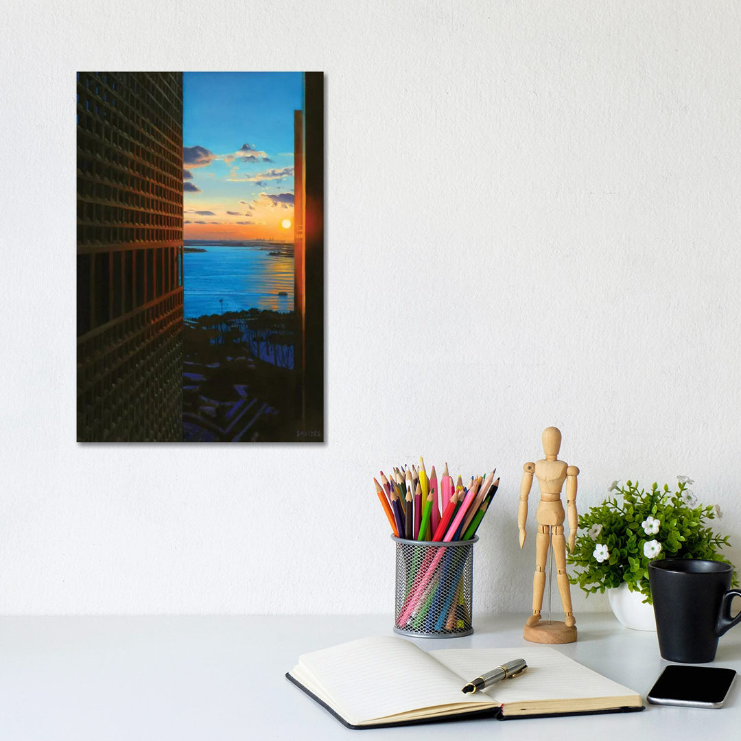 Sonnenuntergang über dem New Yorker Hafen von Nick Savides - Gallery-Wrapped Canvas Giclée