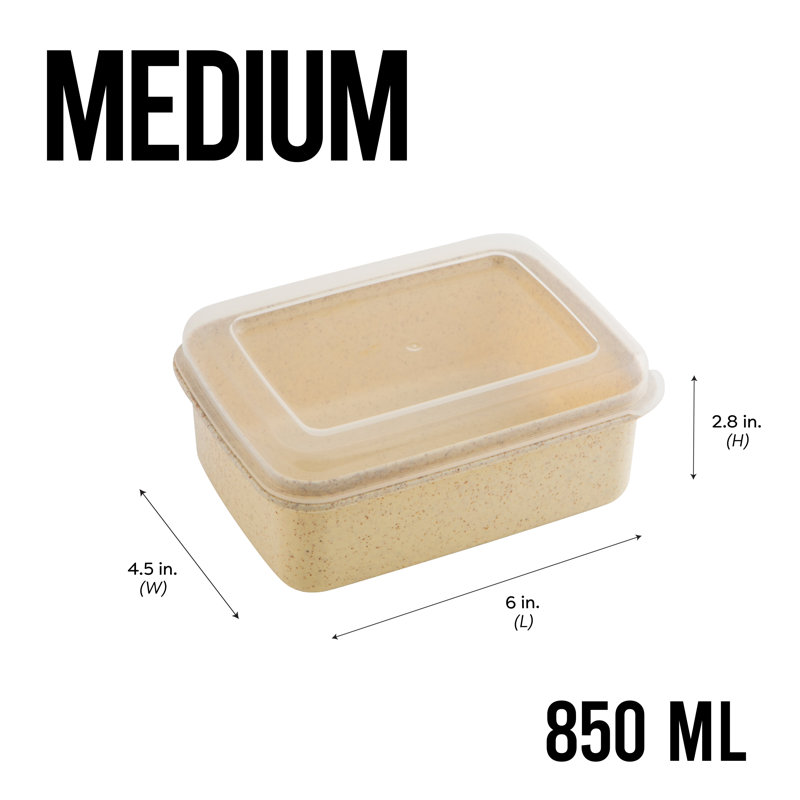 Eco-Friendly Beige Plastic Food Storage Container Set