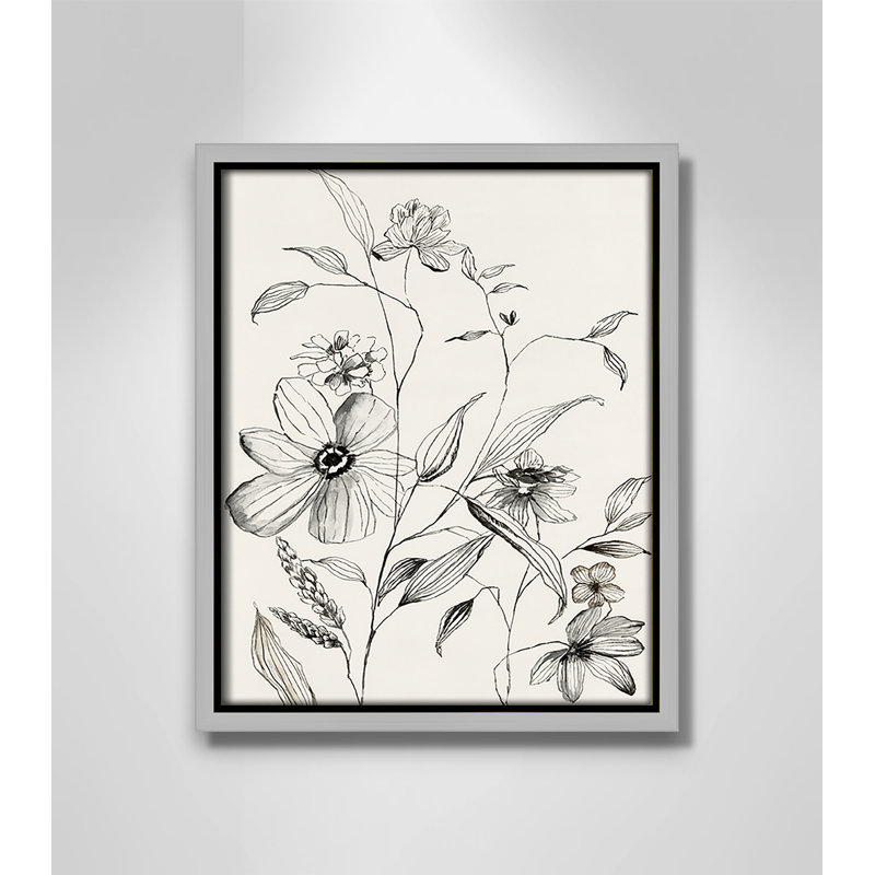 «Petal Harmony II» par Emma Peal, Toile argentée avec cadre flottant, Non, H 11,5 po x l 9,5 po x P 2 po
