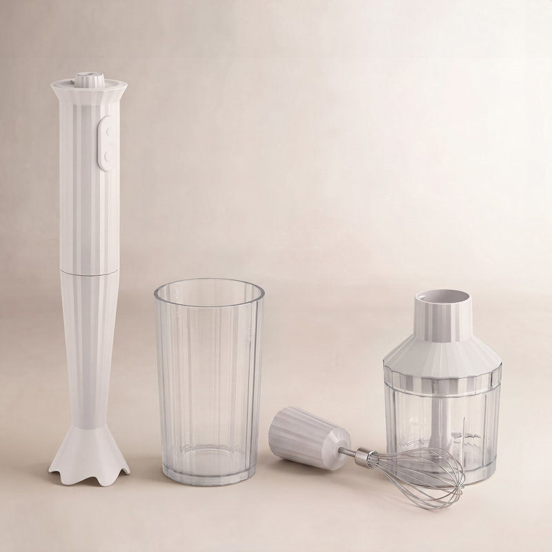 Alessi Plissé 2 Speed Hand Immersion Blender, White
