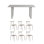Simple white rectangular rock dining table set