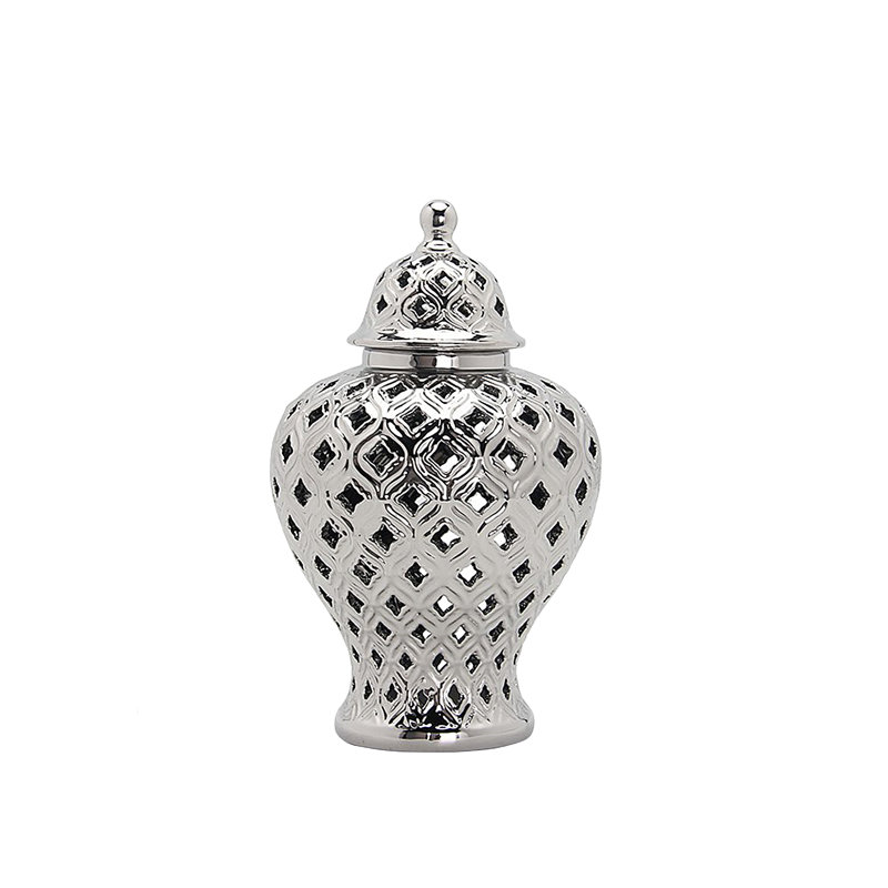 Ava Handmade Ceramic Ginger Jar, 13" H x 8" W x 8" D