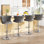 Tabourets de bar pivotants en velours de luxe - Hauteur réglable, rotation à 360 ° et capacité de 350 lb pour la cuisine / le bar