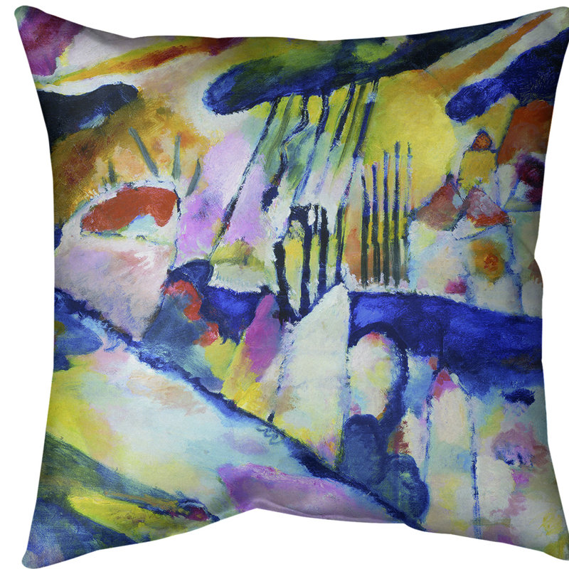 Oreiller avec coussin de pluie paysage, Arc-en-ciel, Faux lin