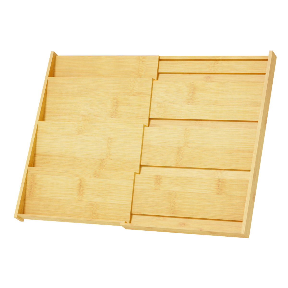 Bamboo Expandable Spice Drawer Organizer, 4-Tier Spice Rack Insert, Kitchen Seasoning Storage Tray (Jars Not Included)