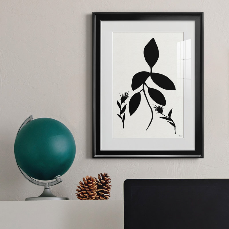 Silhouette Garden I - peinture encadrée, H 18,5 po x l 24,5 po x P 1,5 po, Black Framed Paper
