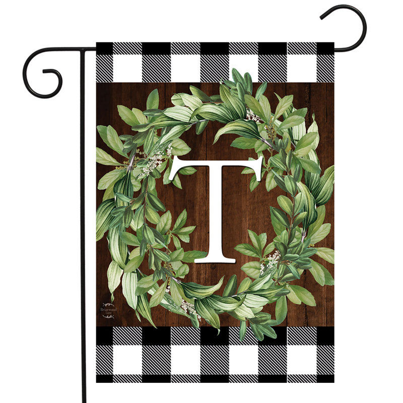 Drapeau de jardin couronne monogramme T