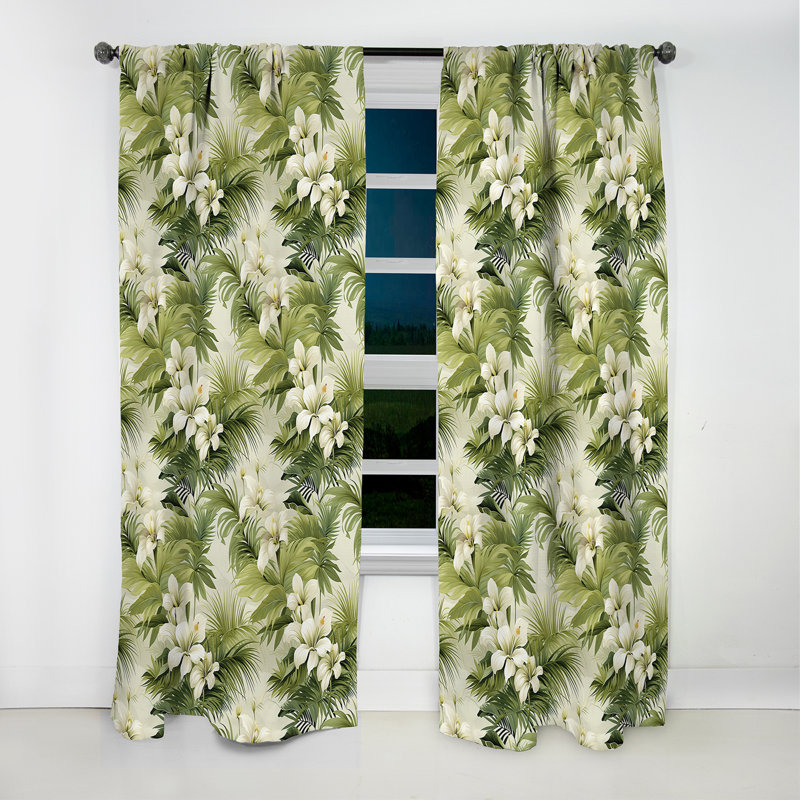 Rideau à motif floral Tranquil Oasis - rideau floral - 1 panneau occultant, L 52 po x L 120 po