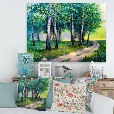 Summer Forest Road By The Birches - reproduction de Lake House