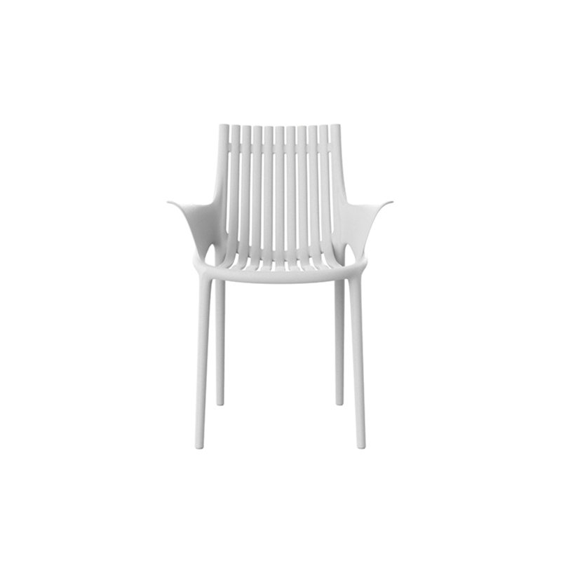 Chaise avec accoudoirs empilable Ibiza, Blanc