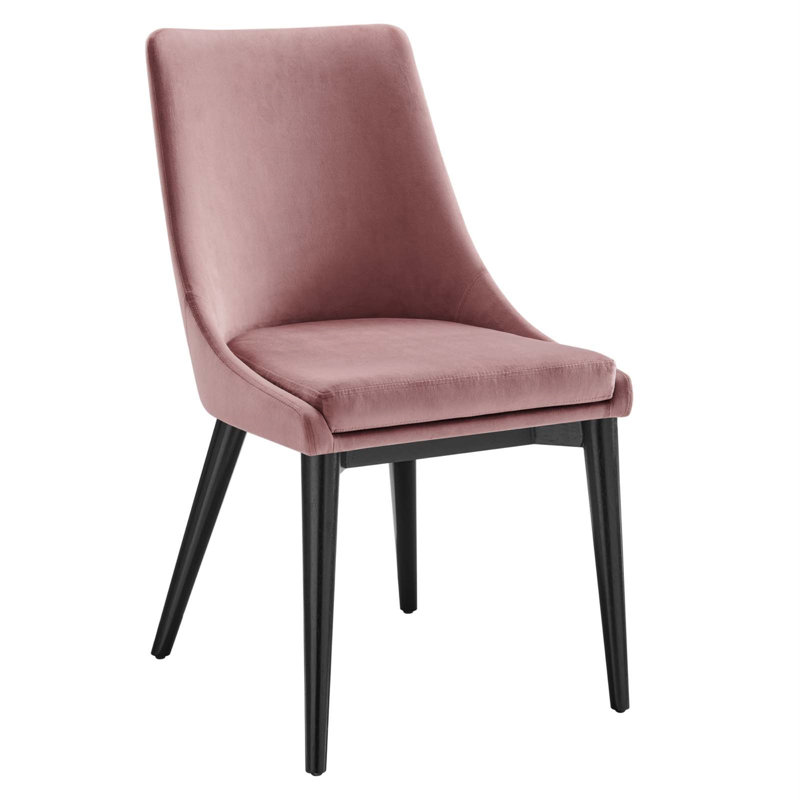 Modway Viscount Performance Velvet Dining Chair, Dusty Rose, 2