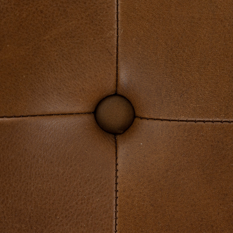 Cocktail Ottoman, Heirloom Sienna Genuine Leather