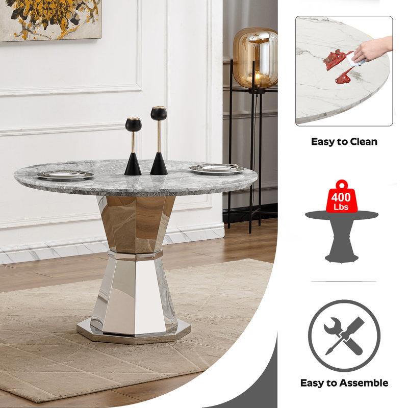 Ensemble de table de salle à manger, ensemble de table de salle à manger moderne pour 4-6, 47 po, Noir, noir, noir, noir