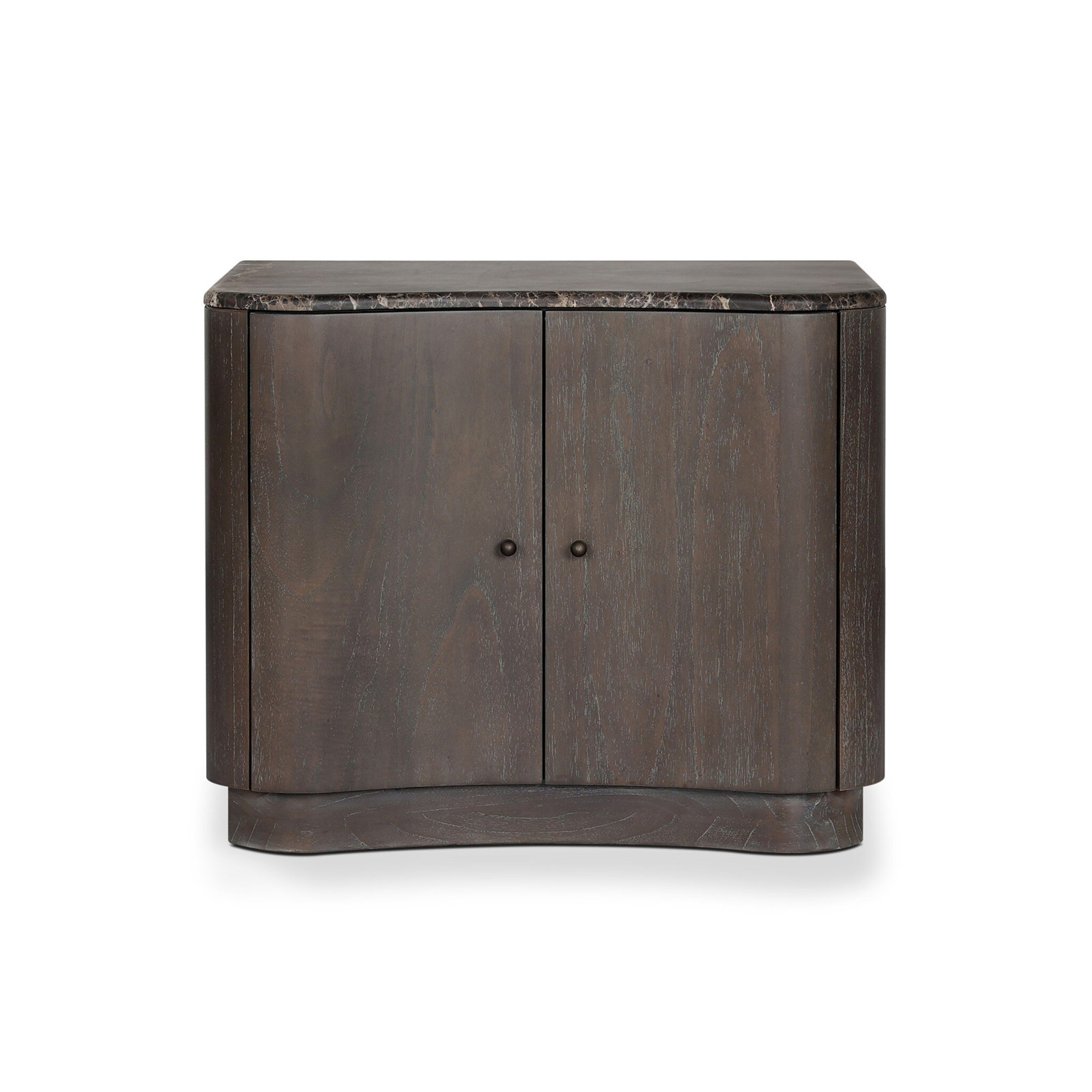 2-Door Nightstand, Espresso Mindi Veneer