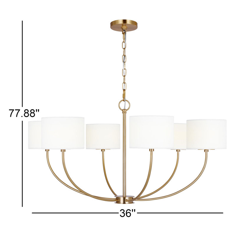 Tanyel 6-Light Chandelier, Burnished Brass