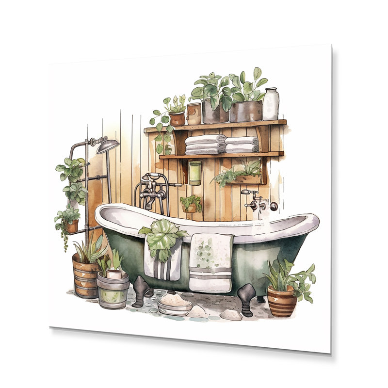 Décoration de salle de bain naturelle XXXVI - Décoration murale en métal pour salle de bain, H 23 po x l 23 po x P 1 po