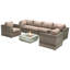 Ensemble de conversation modulaire 6 pièces avec coussins Sunbrella et foyer d'extérieur Lsi-63441646