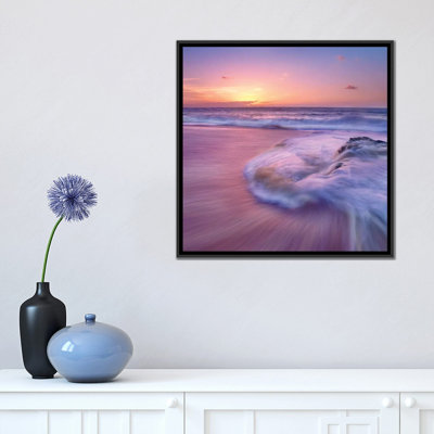 «Sandy Beach at Sunset, Oahu, Hawaii», reproduction de photo sur toile
