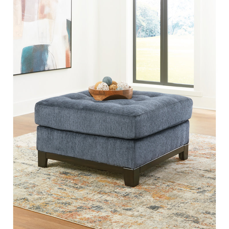 Esher Upholstered Ottoman, Dark Gray 100% Polyester