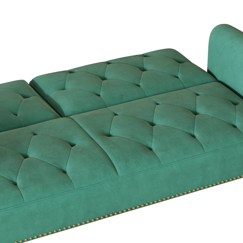 Canapé-lit de luxe en velours vert avec canapé-lit