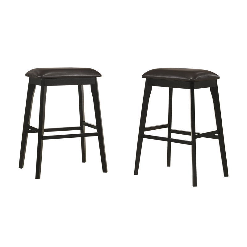 Modern Brown 30" Upholstered Barstool with Comfortable Polyurethane Seat, Bar Stool (30” Seat Height), Brown