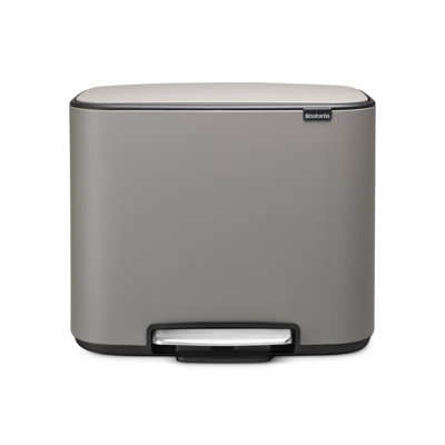 Brabantia Bo Step On Multi-Compartment Recycling Trash Can 3 x 3 Gallon (9 Gallon Capacity)