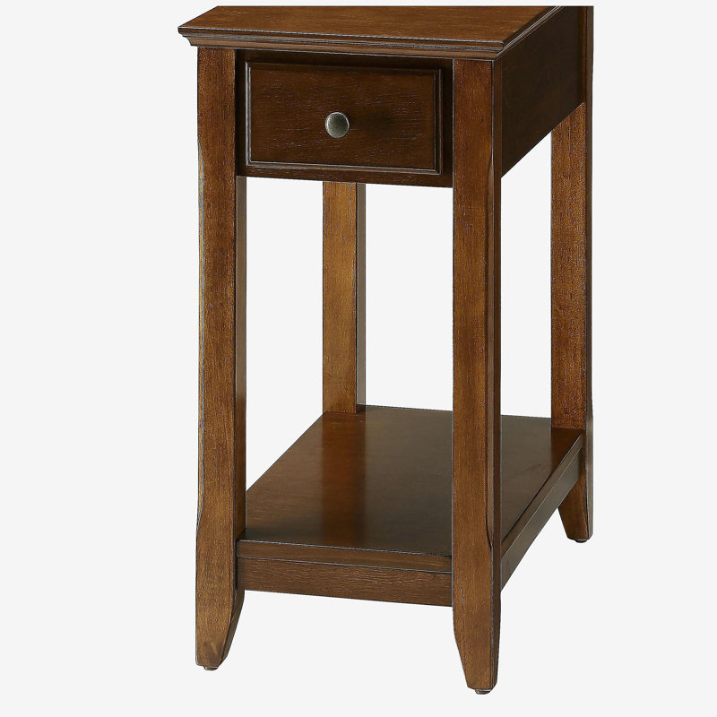 Table d'appoint en noyer avec tablette inférieure, Noyer