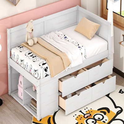 Twin Size Daybed With Drawers And Shelves