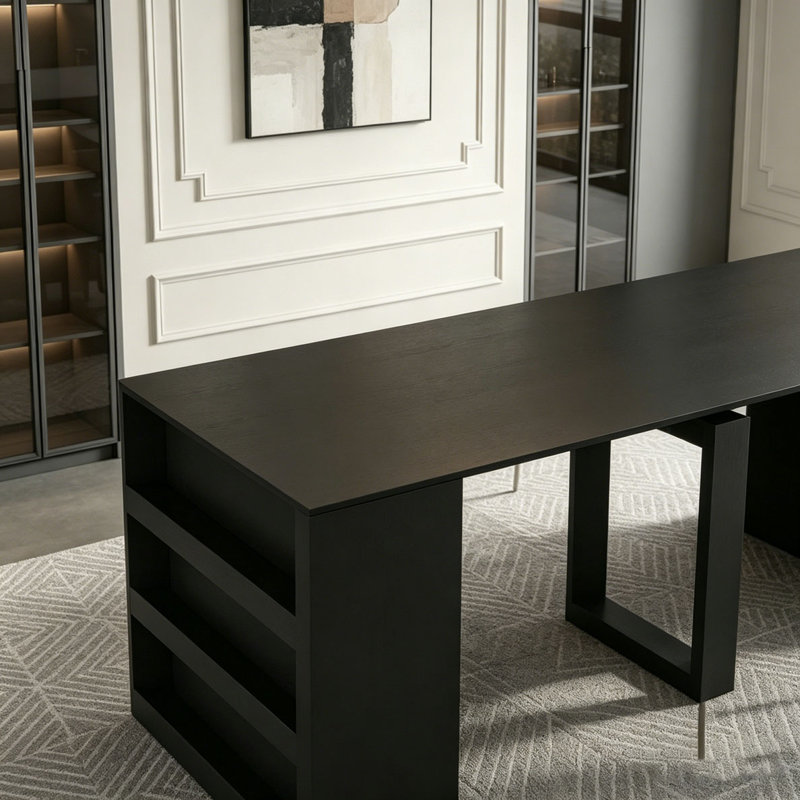 Table de salle à manger extensible pliable, Noir