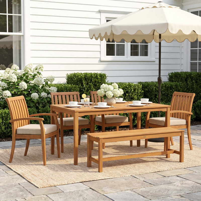 Kinsler Rectangular 7 - Person 64'' Long Dining Set with Cushions