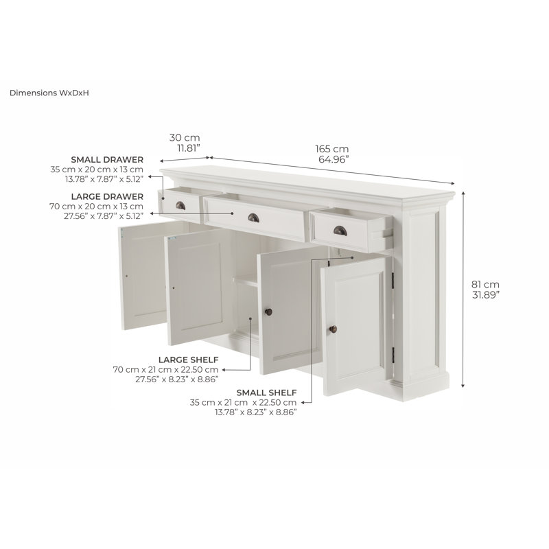 Alheid 64.96'' Wide 3 Drawer Sideboard