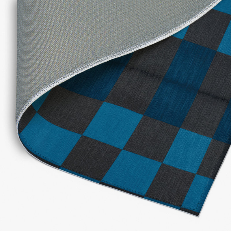 Tapis d'intérieur et d'extérieur à carreaux gris